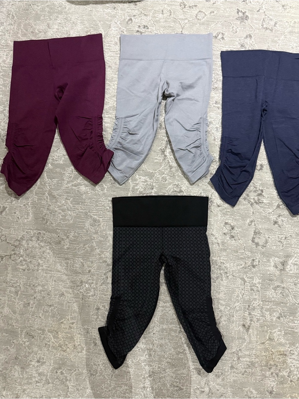 Lululemon In The Flow Crop ll Pants Plum, Light Gray, Navy & Black Size 6